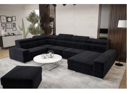 Canapé d'angle Canapé en cuir Canapé design Canapé d'angle en U Rembourrage moderne Meubles de salon